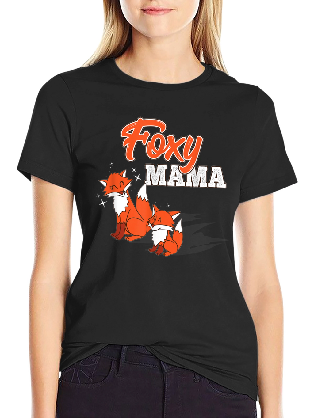 Foxy Mama Graphic Tee - Cute Fox Family Design