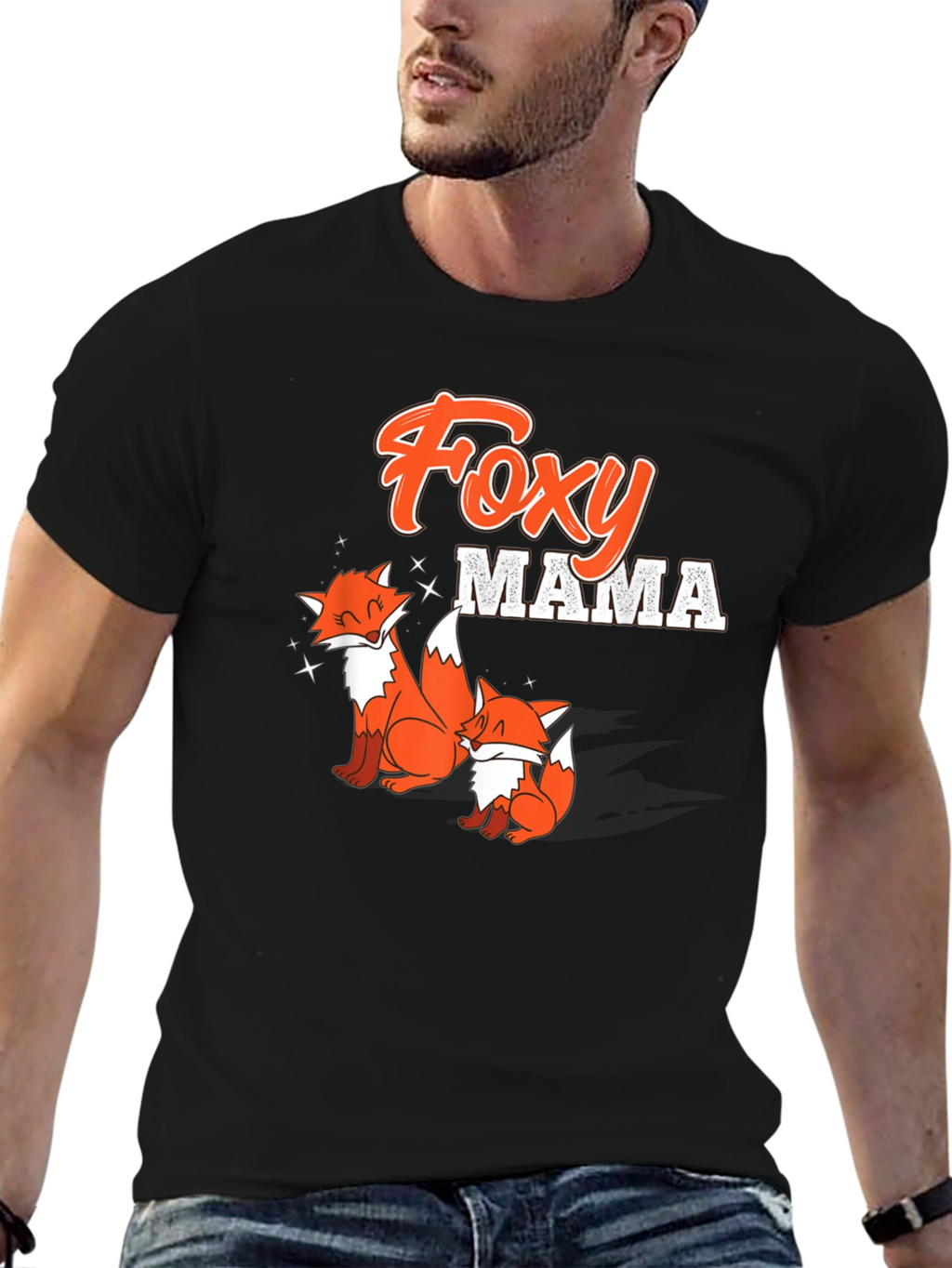 Foxy Mama Graphic Tee - Cute Fox Family Design