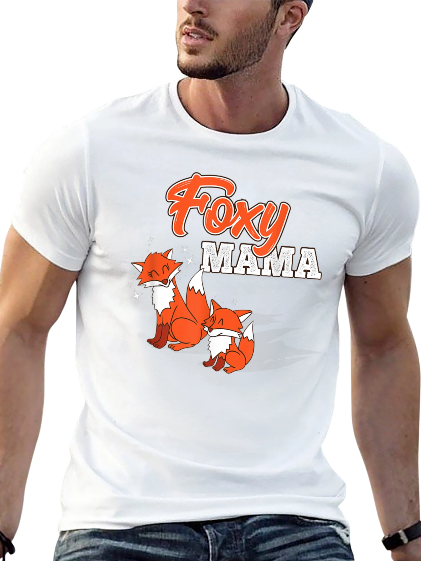 Foxy Mama Graphic Tee - Cute Fox Family Design