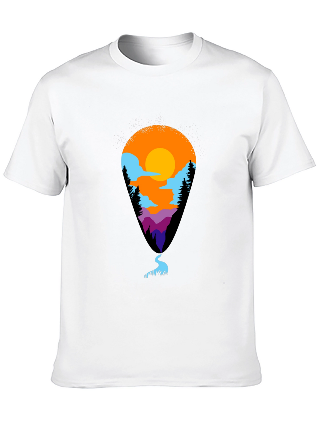 Mountain Vista Tee - Black Artistic Graphic