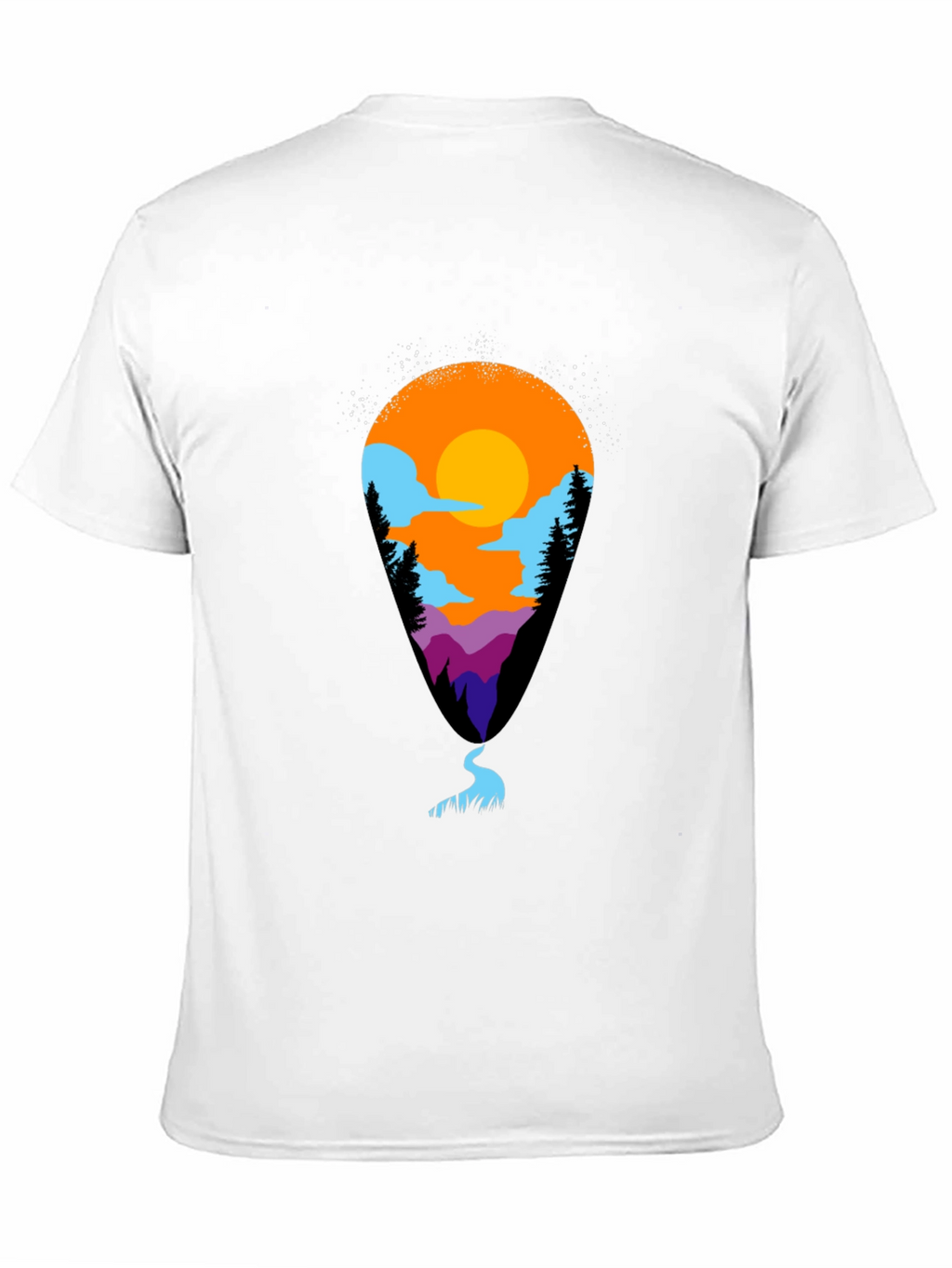 Mountain Vista Tee - Black Artistic Graphic