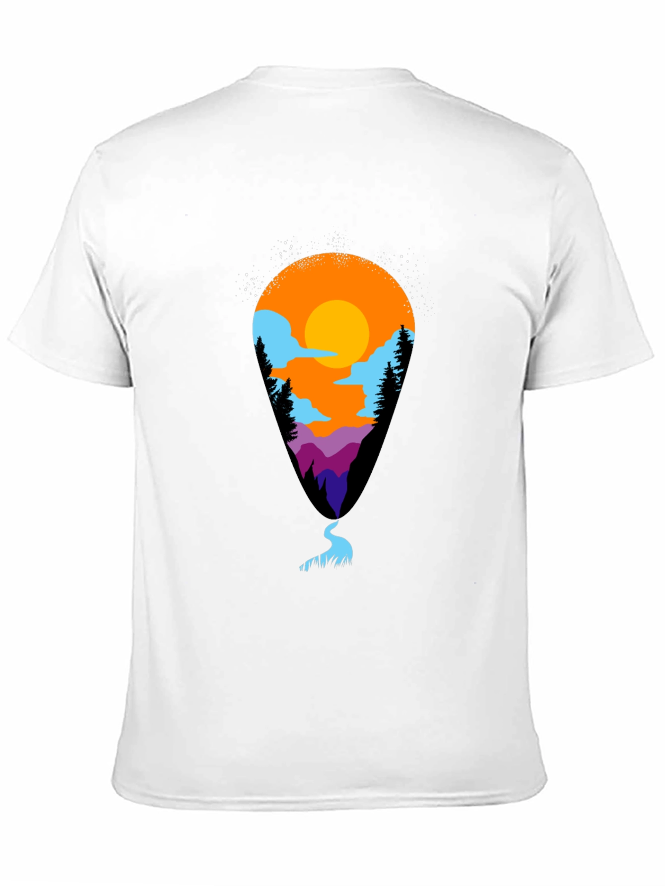Mountain Vista Tee - Black Artistic Graphic