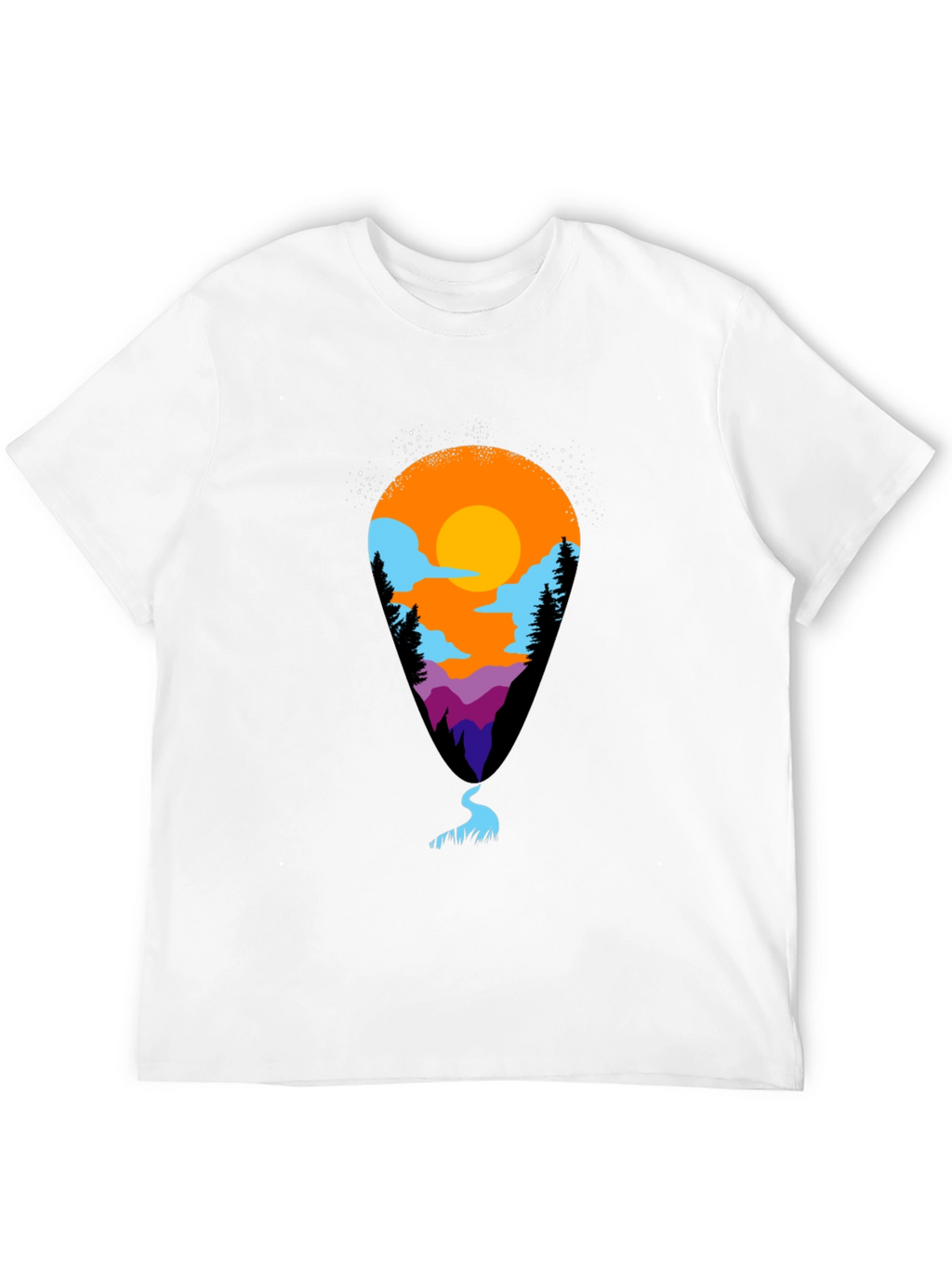 Mountain Vista Tee - Black Artistic Graphic