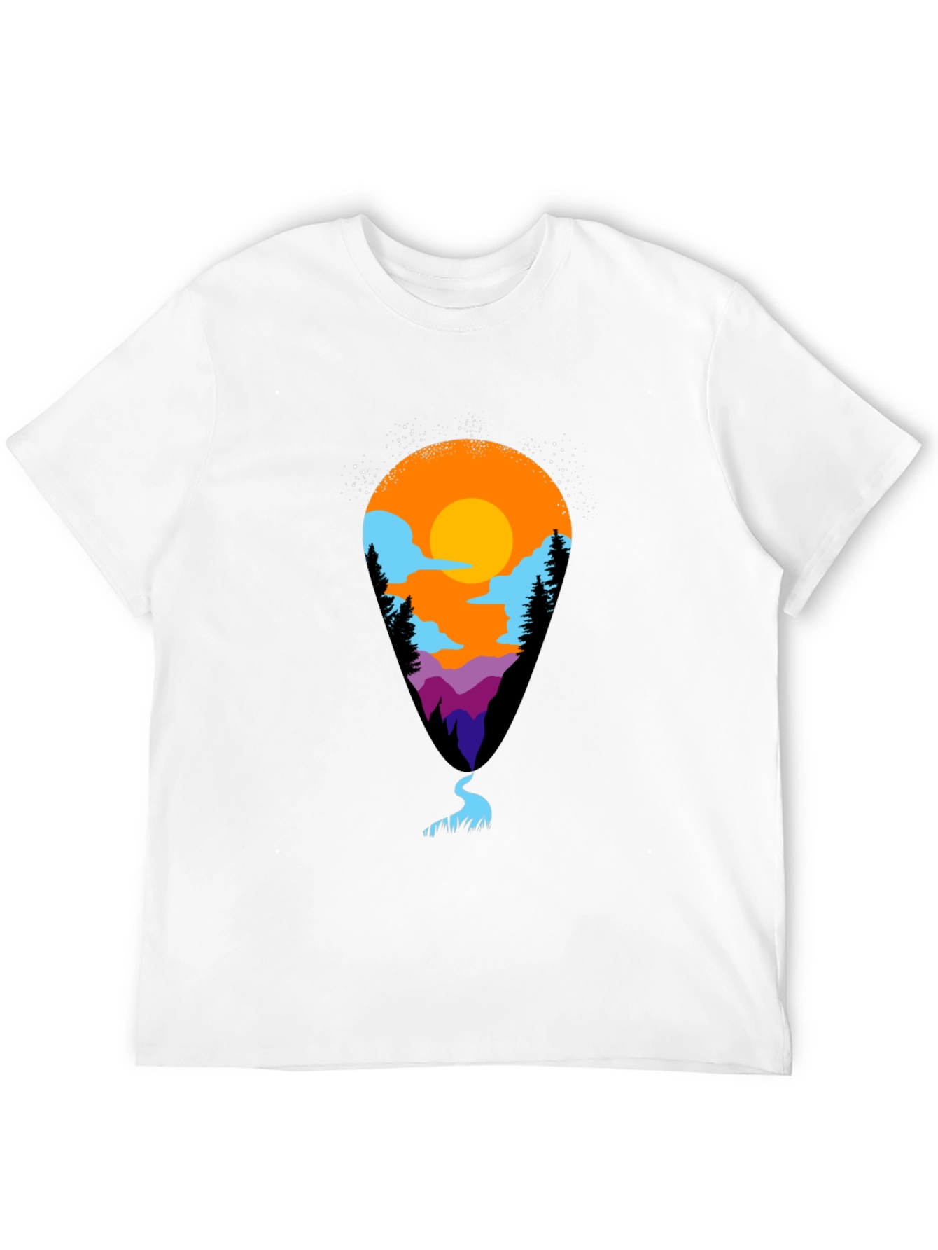 Mountain Vista Tee - Black Artistic Graphic