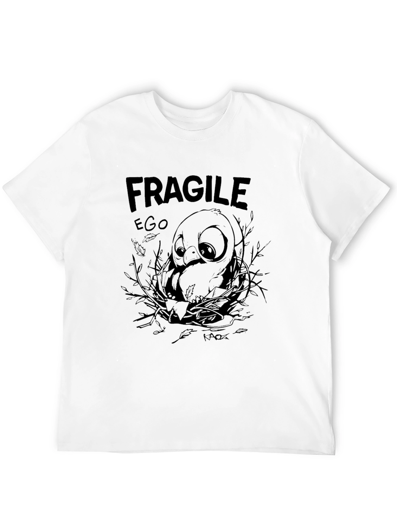 Fragile Ego Graphic Print Black T-Shirt