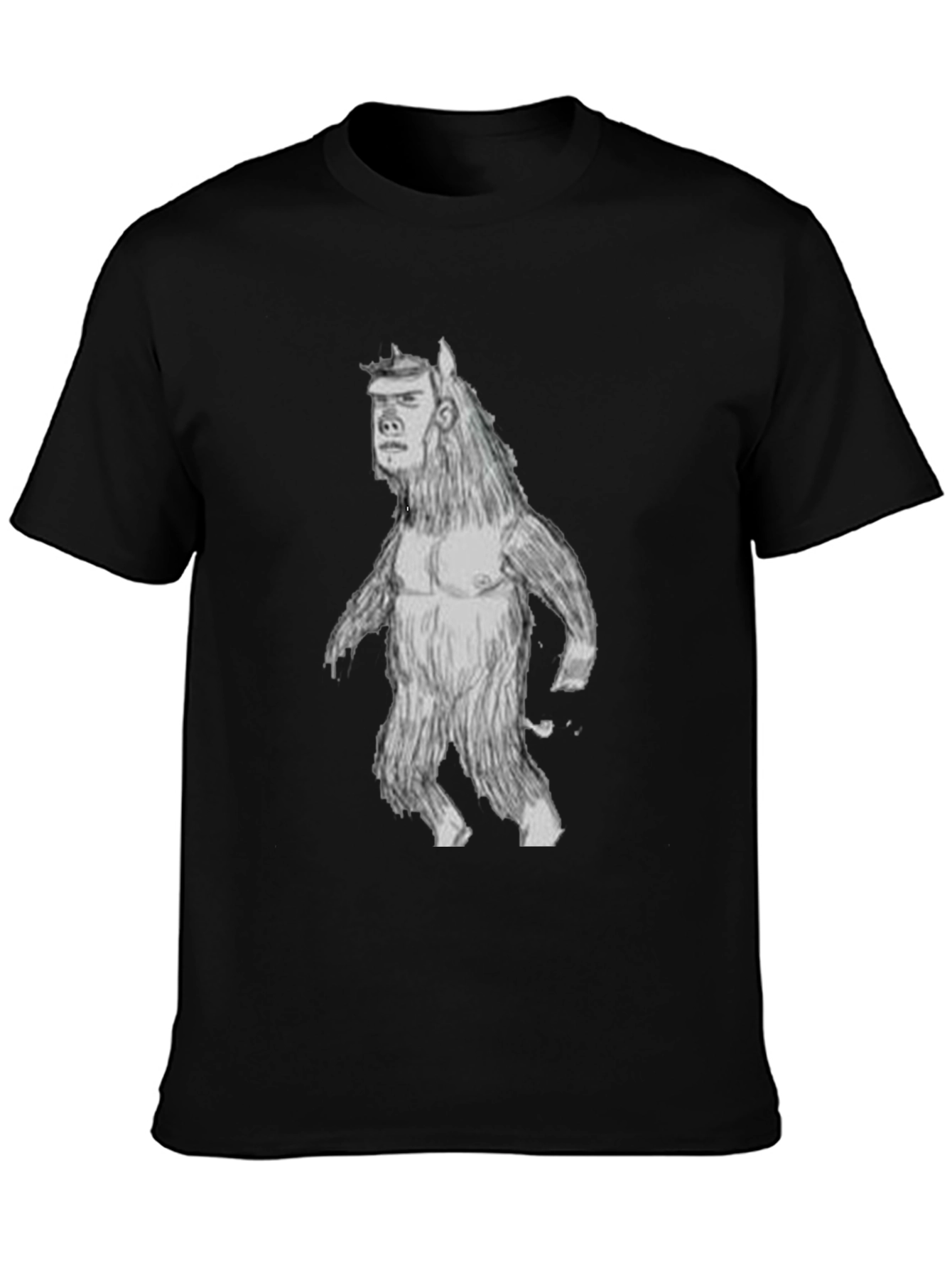 Funny Man-Beast Graphic T-Shirt