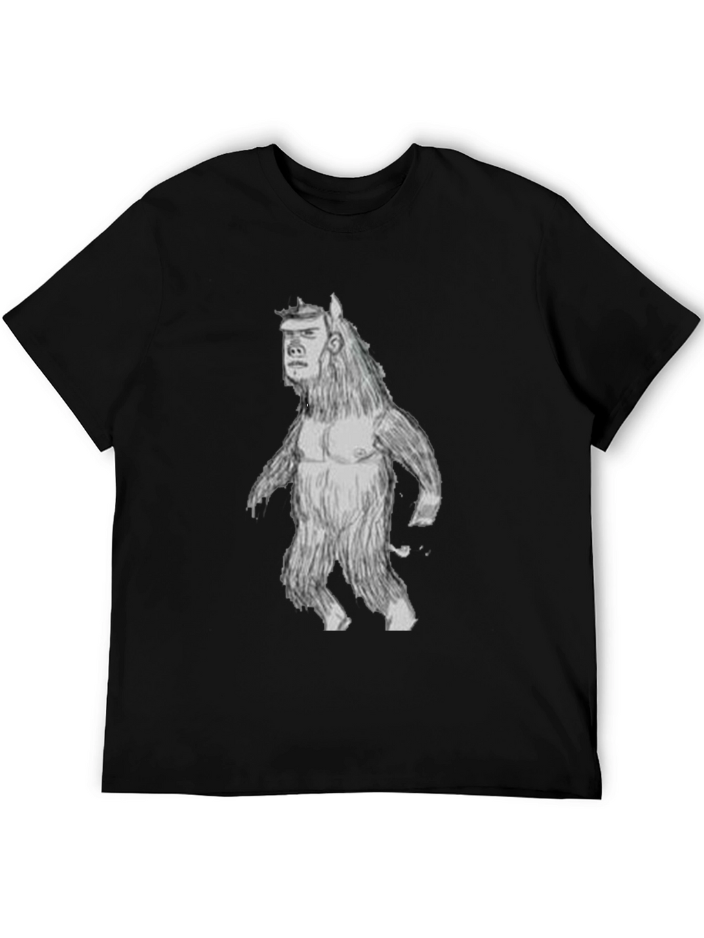 Funny Man-Beast Graphic T-Shirt