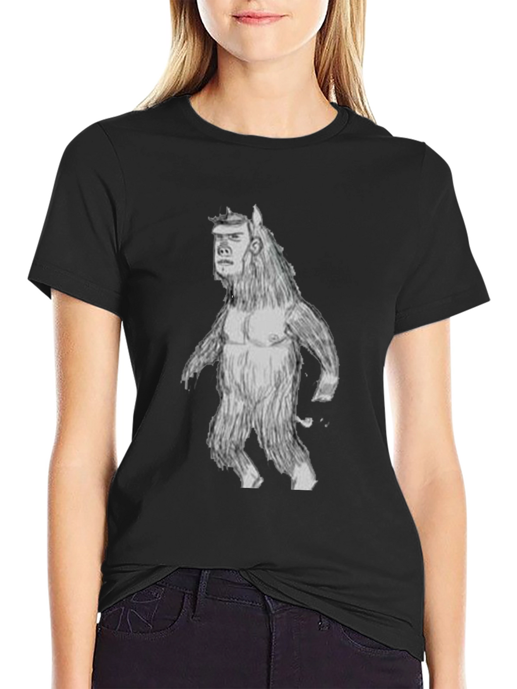 Funny Man-Beast Graphic T-Shirt