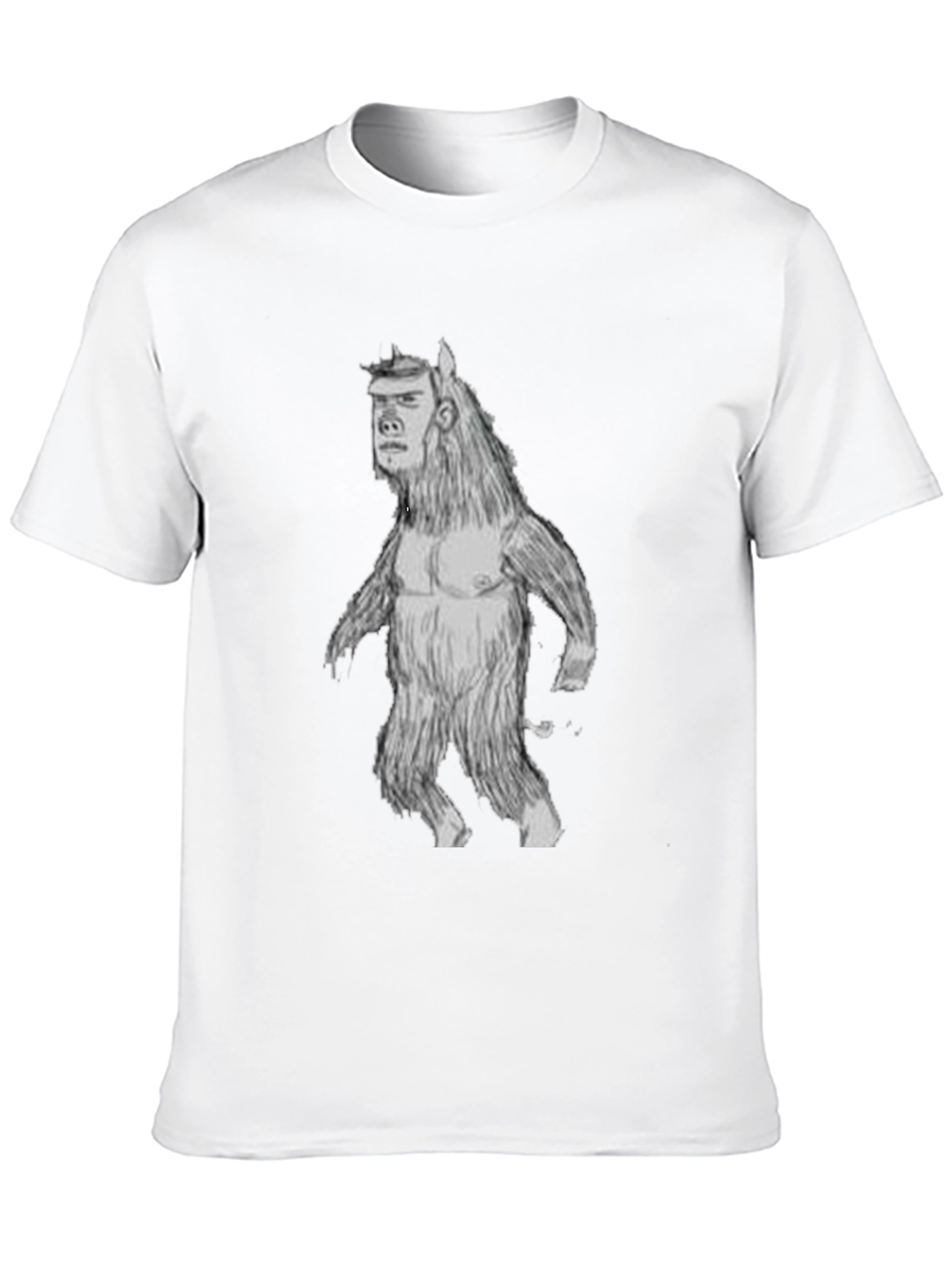 Funny Man-Beast Graphic T-Shirt