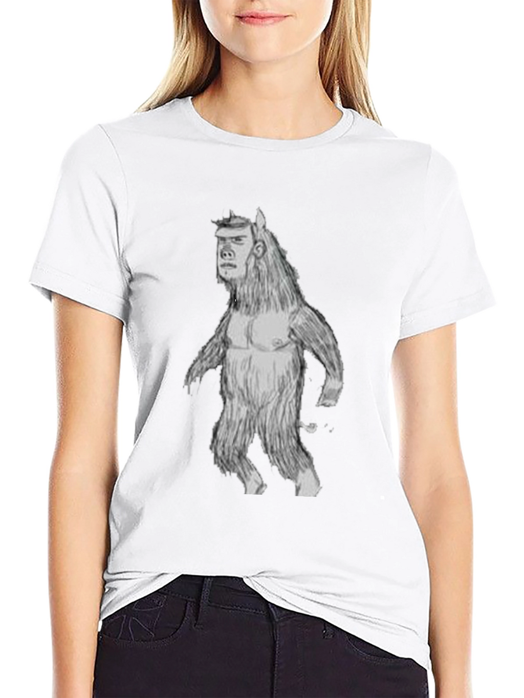 Funny Man-Beast Graphic T-Shirt