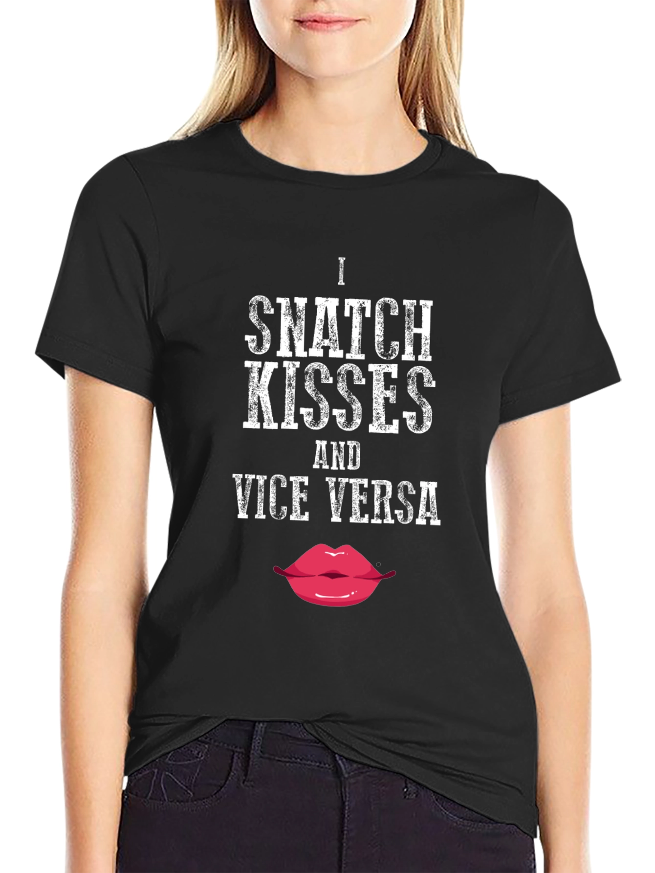 Snatch Kisses Graphic Tee - Funny Novelty T-Shirt