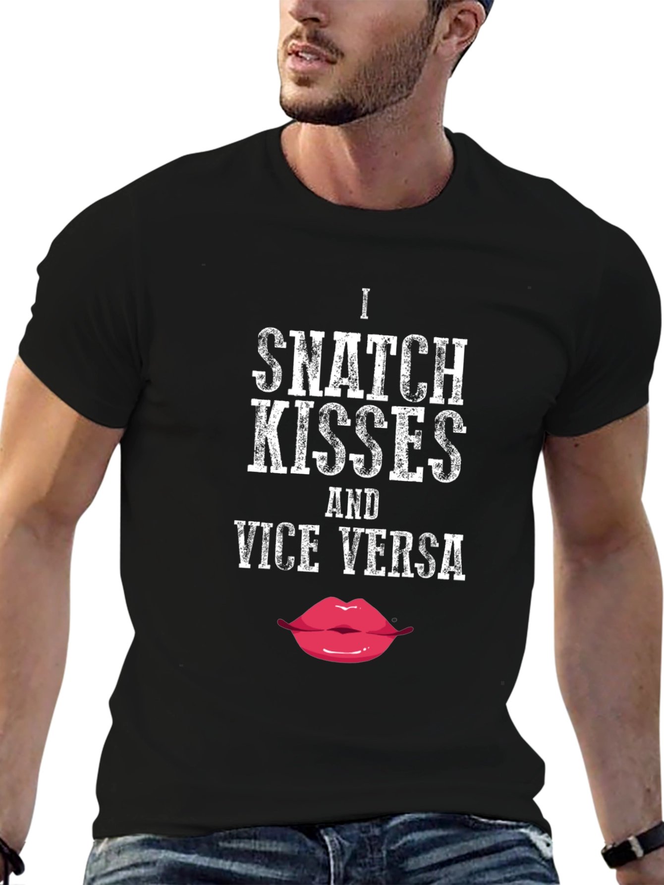 Snatch Kisses Graphic Tee - Funny Novelty T-Shirt