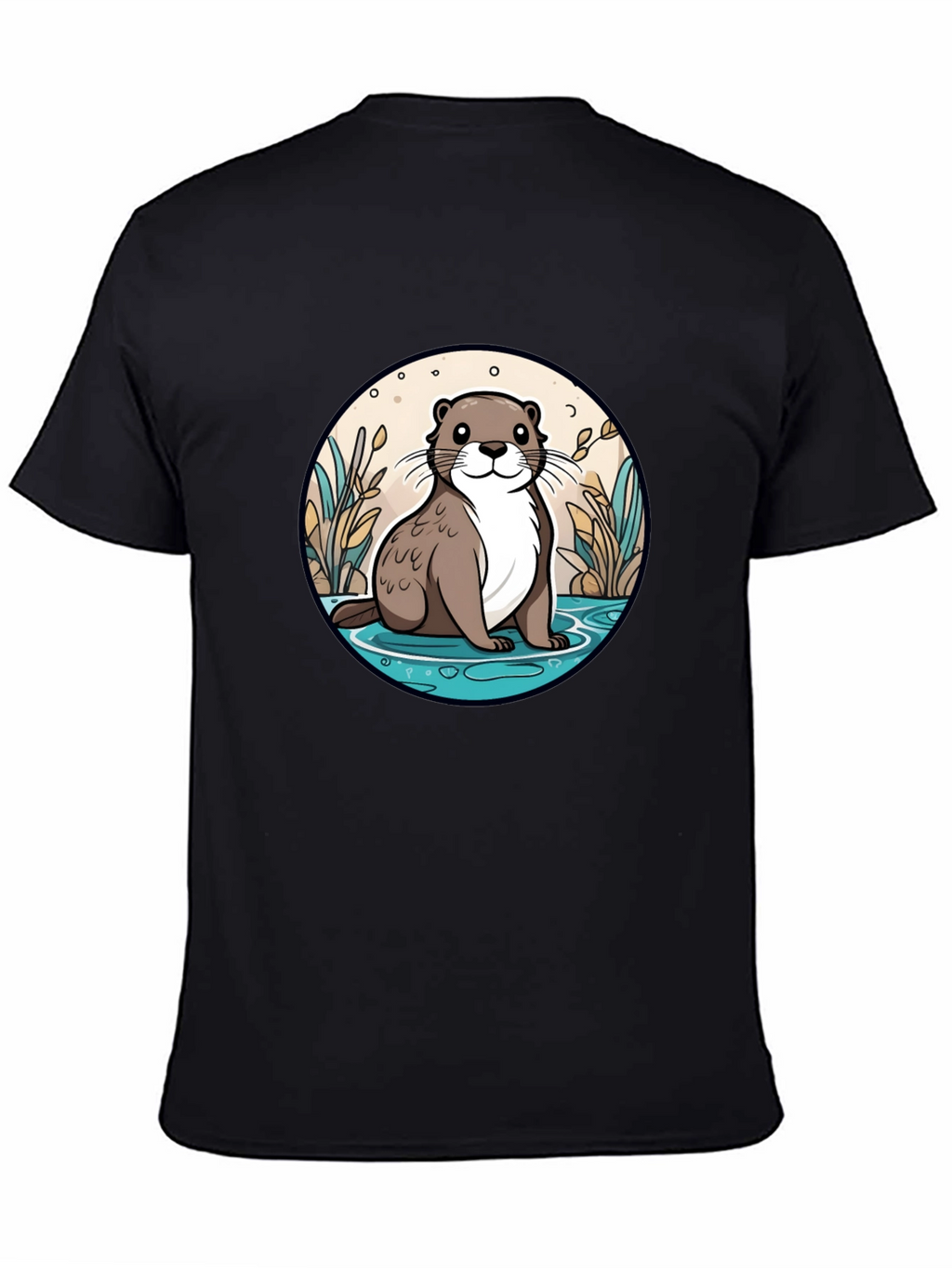 Otter Graphic Tee - Black Cotton Blend Casual Wear