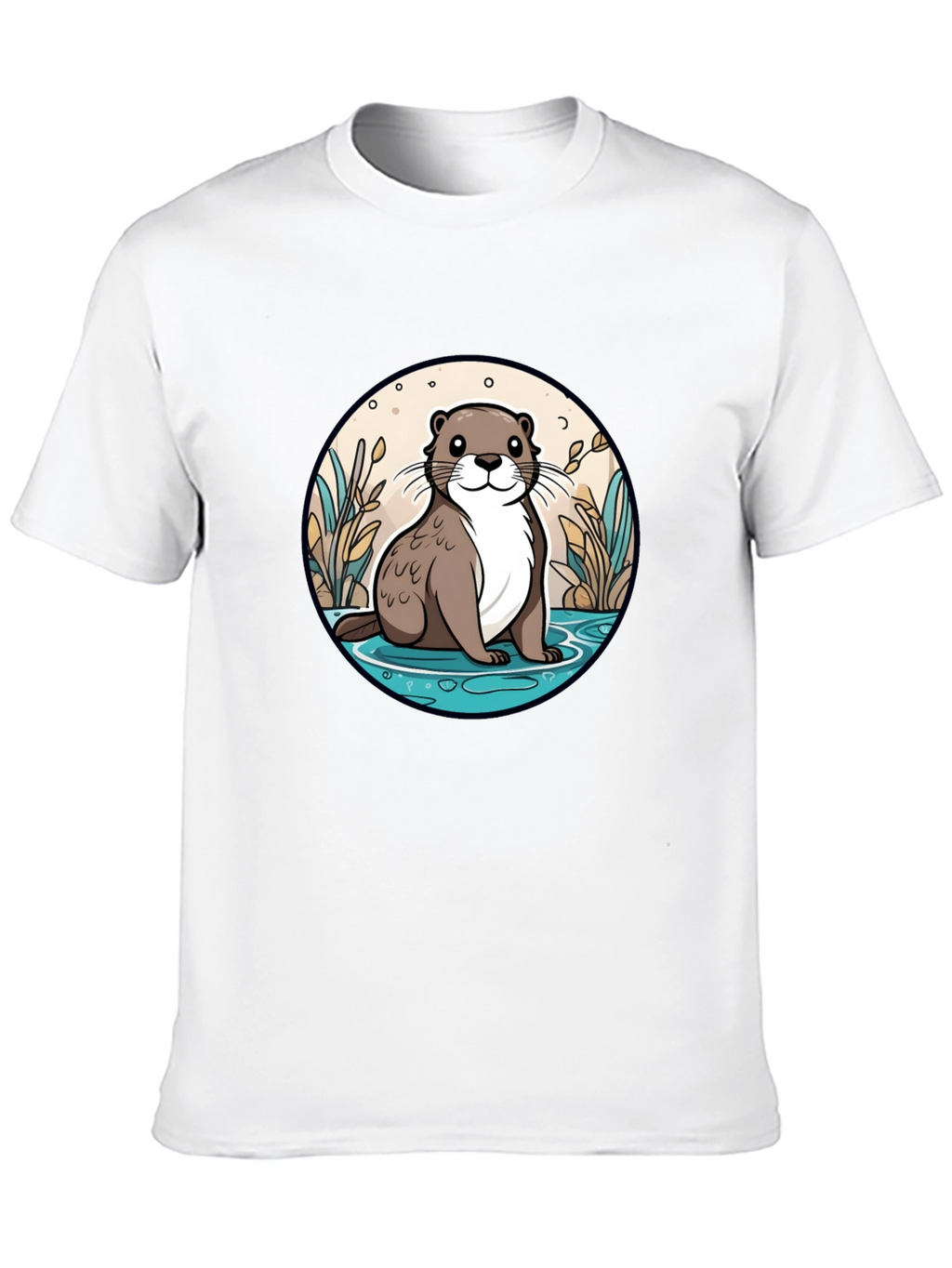 Otter Graphic Tee - Black Cotton Blend Casual Wear