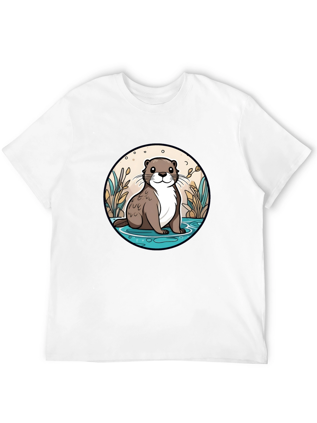 Otter Graphic Tee - Black Cotton Blend Casual Wear