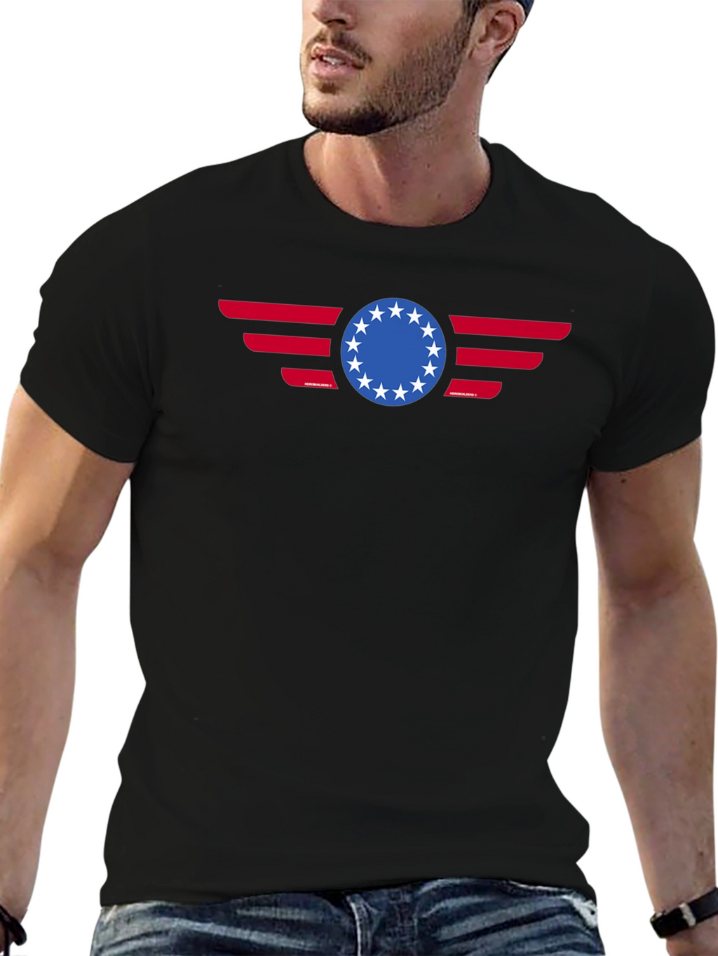 Patriotic Betsy Ross 13 Stars American Flag Graphic T-Shirt
