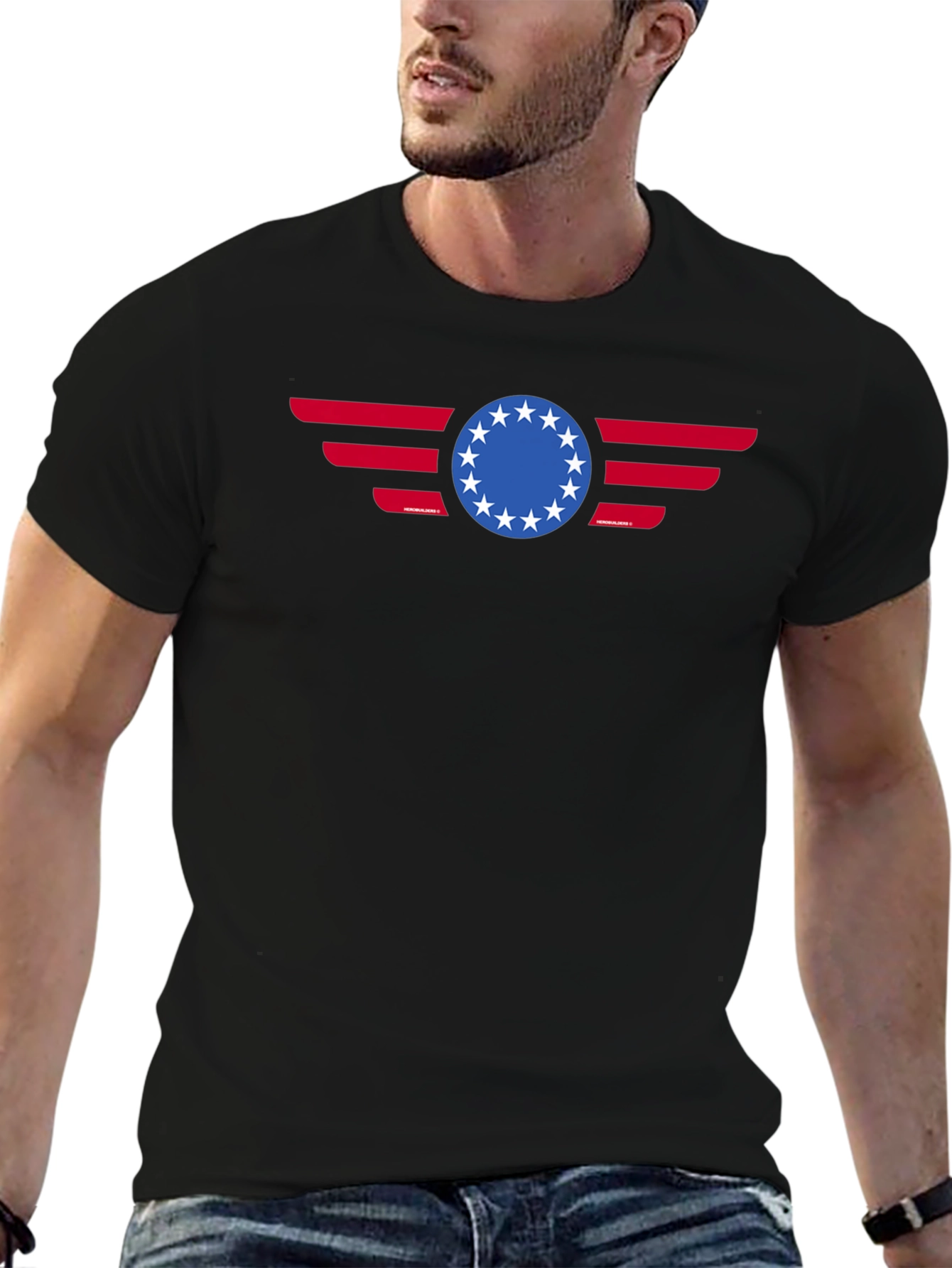 Patriotic Betsy Ross 13 Stars American Flag Graphic T-Shirt