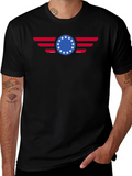 Patriotic Betsy Ross 13 Stars American Flag Graphic T-Shirt