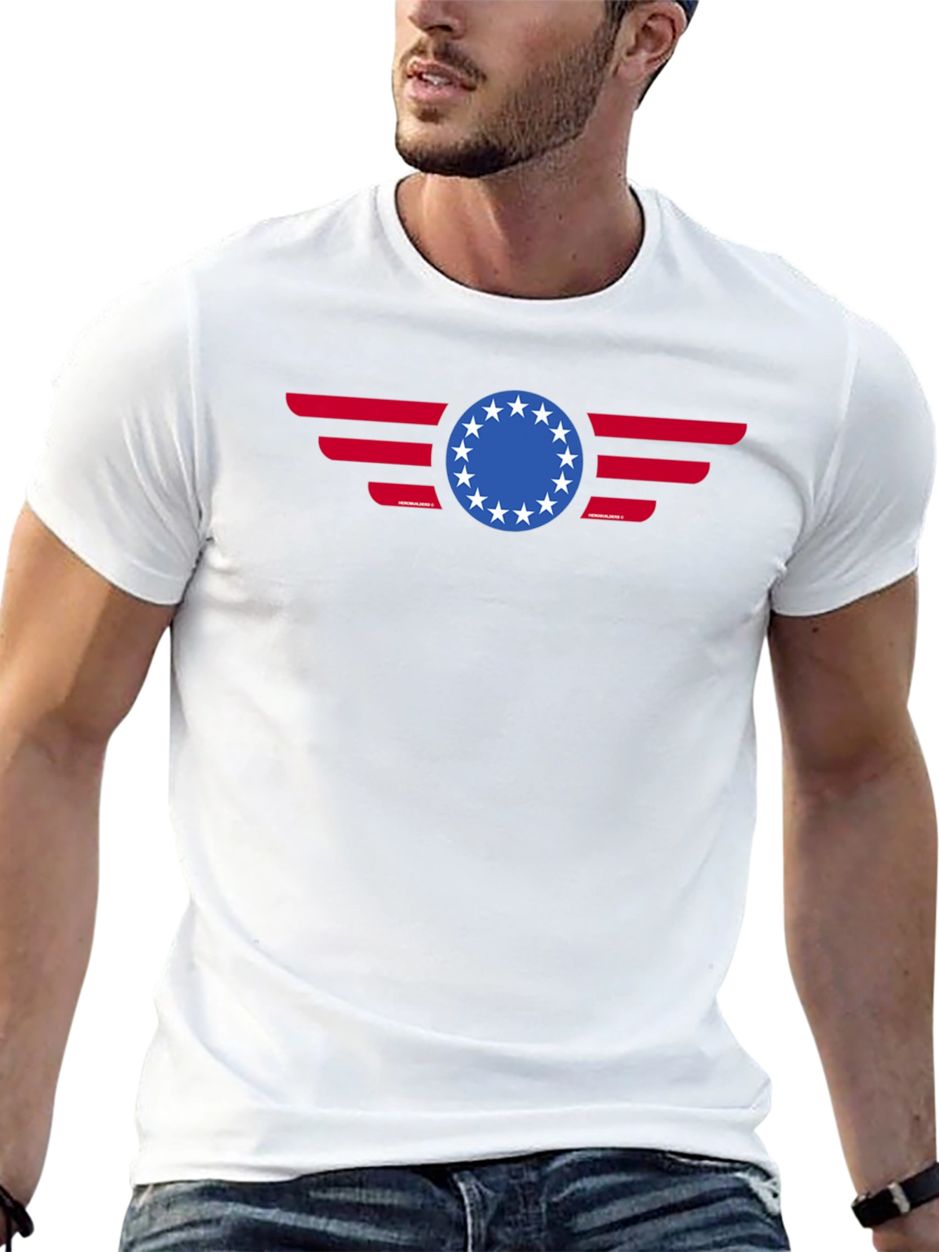 Patriotic Betsy Ross 13 Stars American Flag Graphic T-Shirt