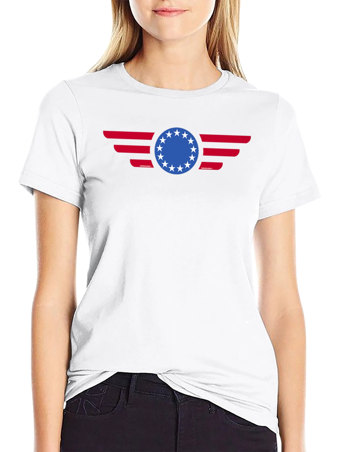 Patriotic Betsy Ross 13 Stars American Flag Graphic T-Shirt