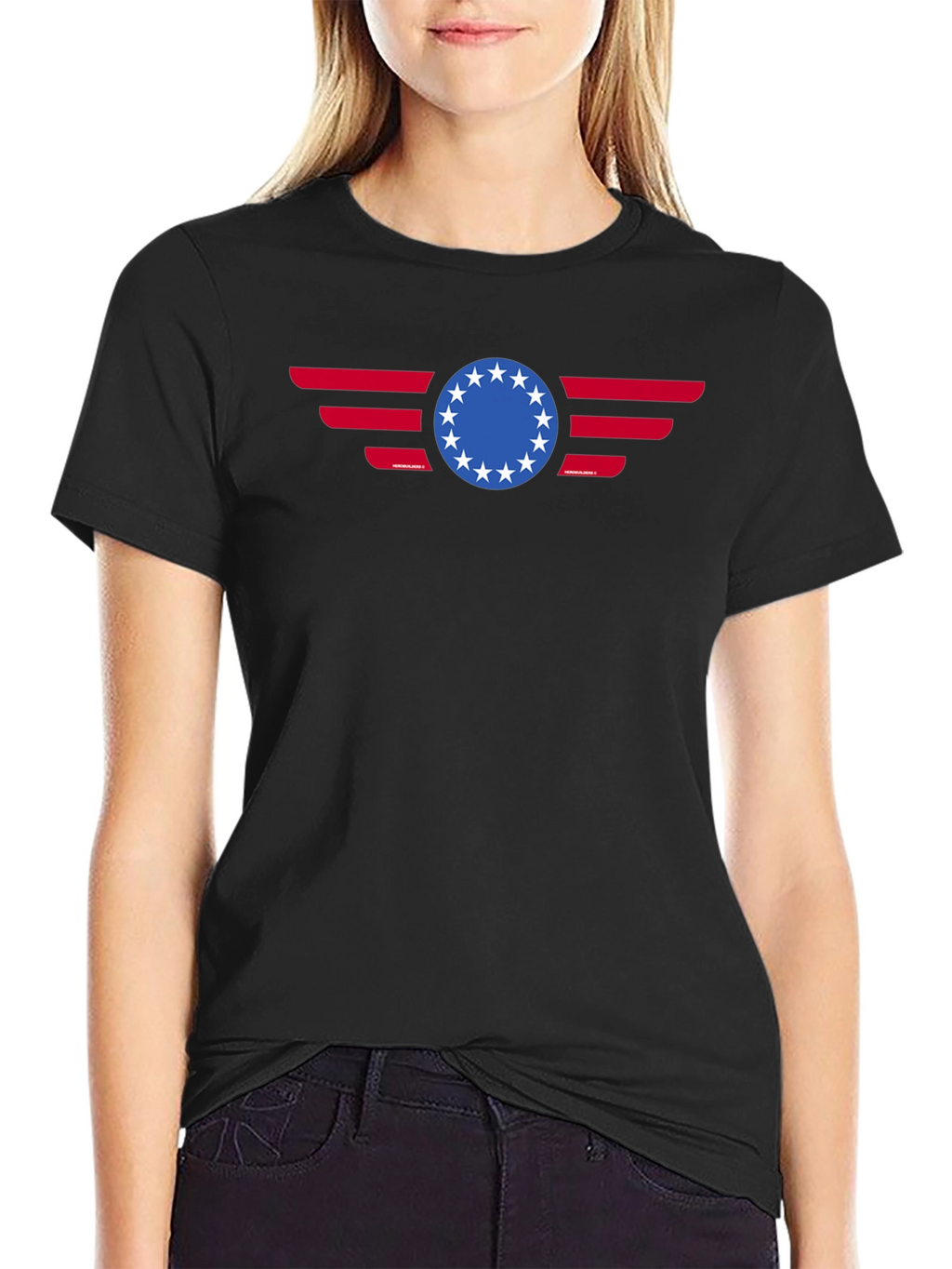 Patriotic Betsy Ross 13 Stars American Flag Graphic T-Shirt
