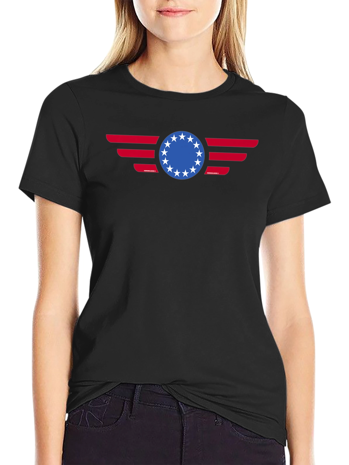 Patriotic Betsy Ross 13 Stars American Flag Graphic T-Shirt