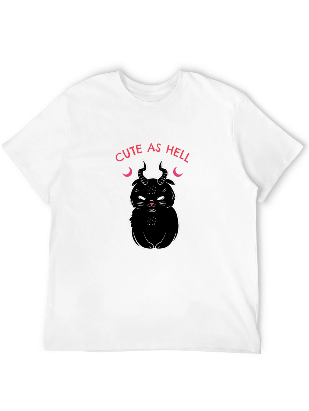 Cute As Hell Devil Cat Graphic T-Shirt