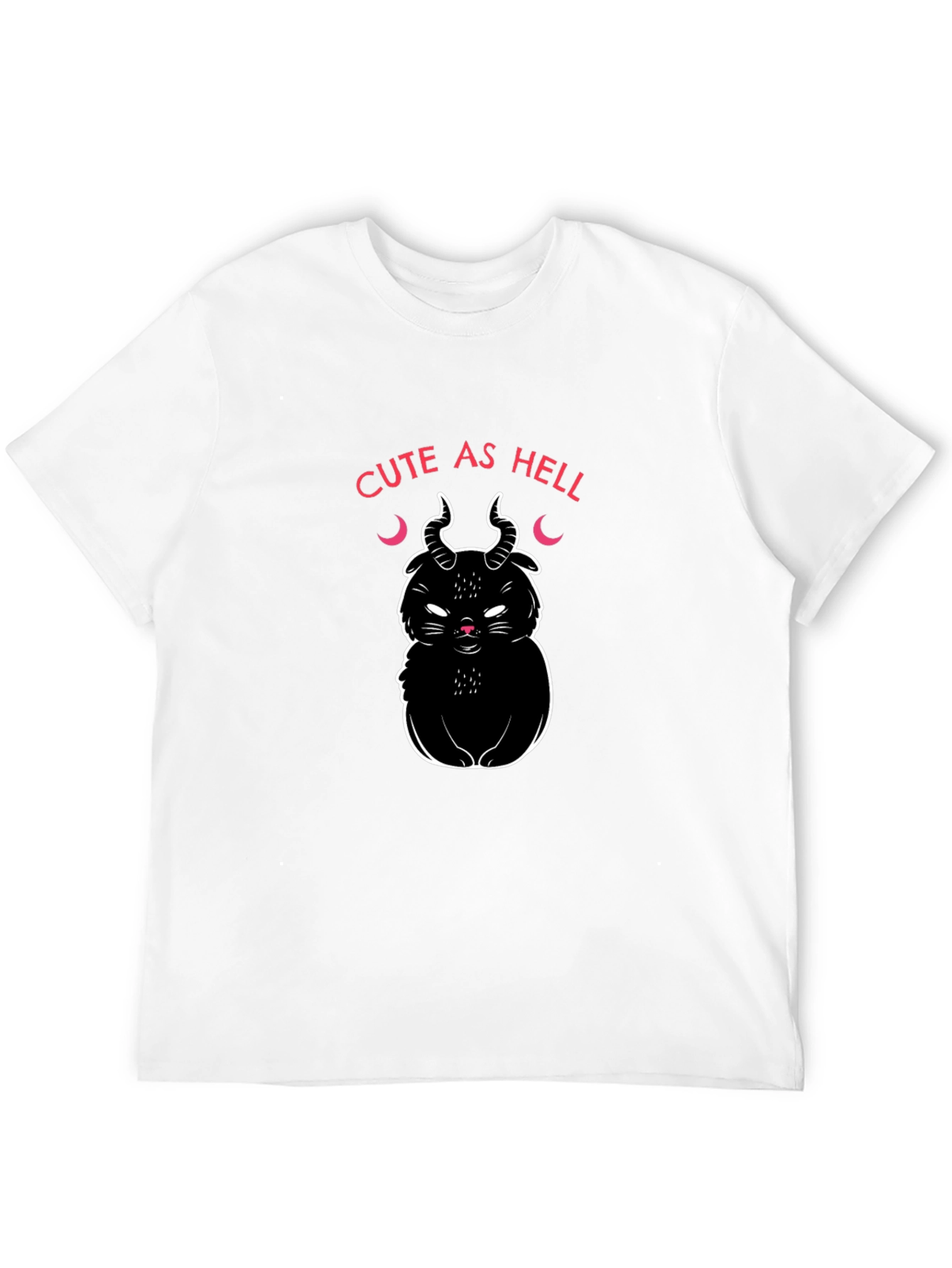 Cute As Hell Devil Cat Graphic T-Shirt
