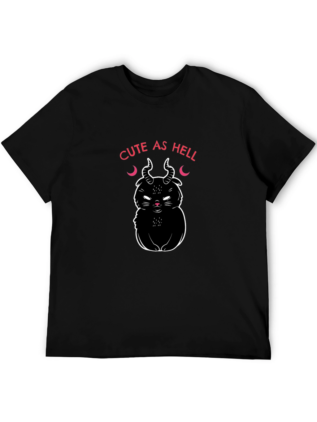 Cute As Hell Devil Cat Graphic T-Shirt