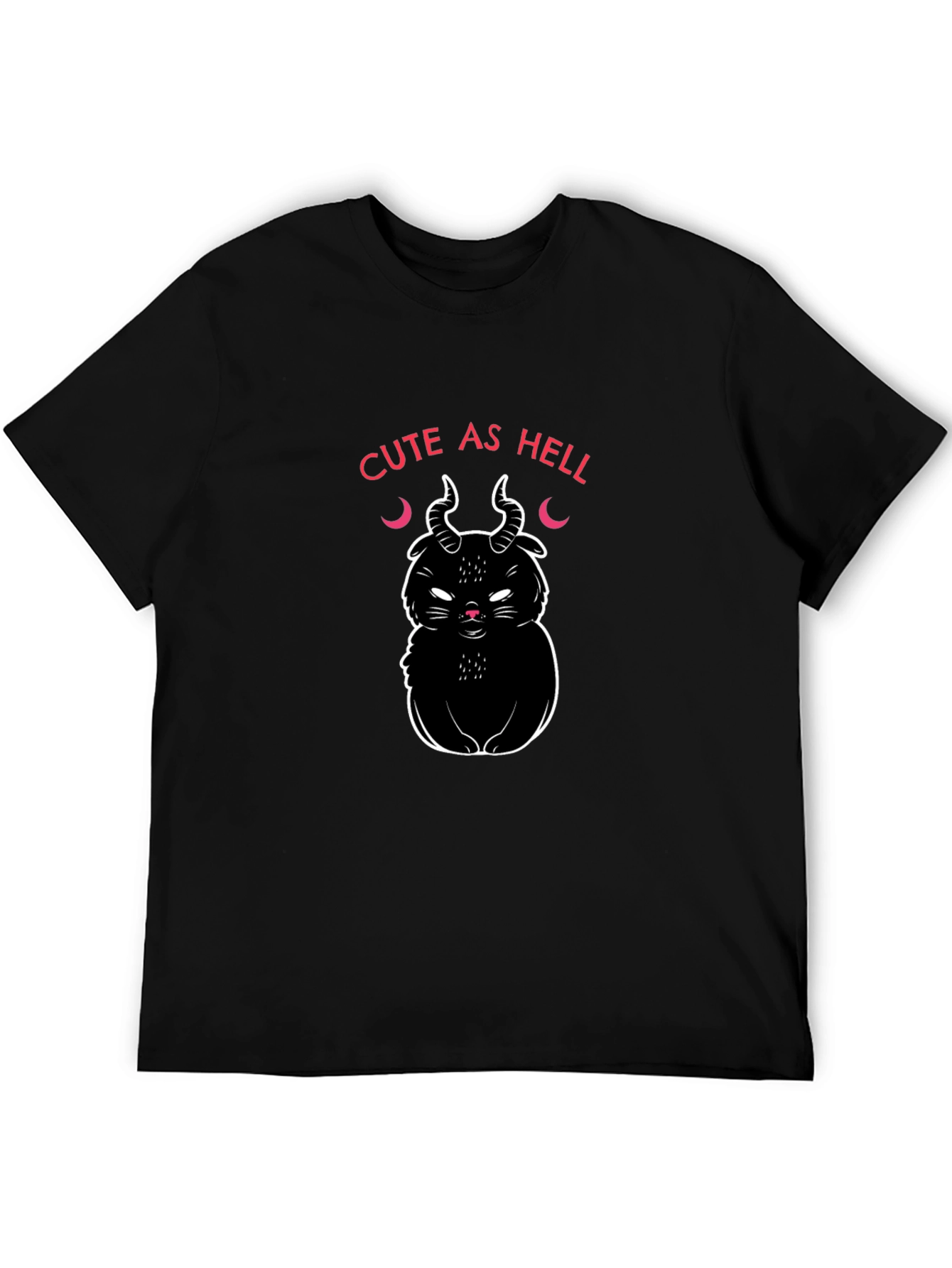 Cute As Hell Devil Cat Graphic T-Shirt