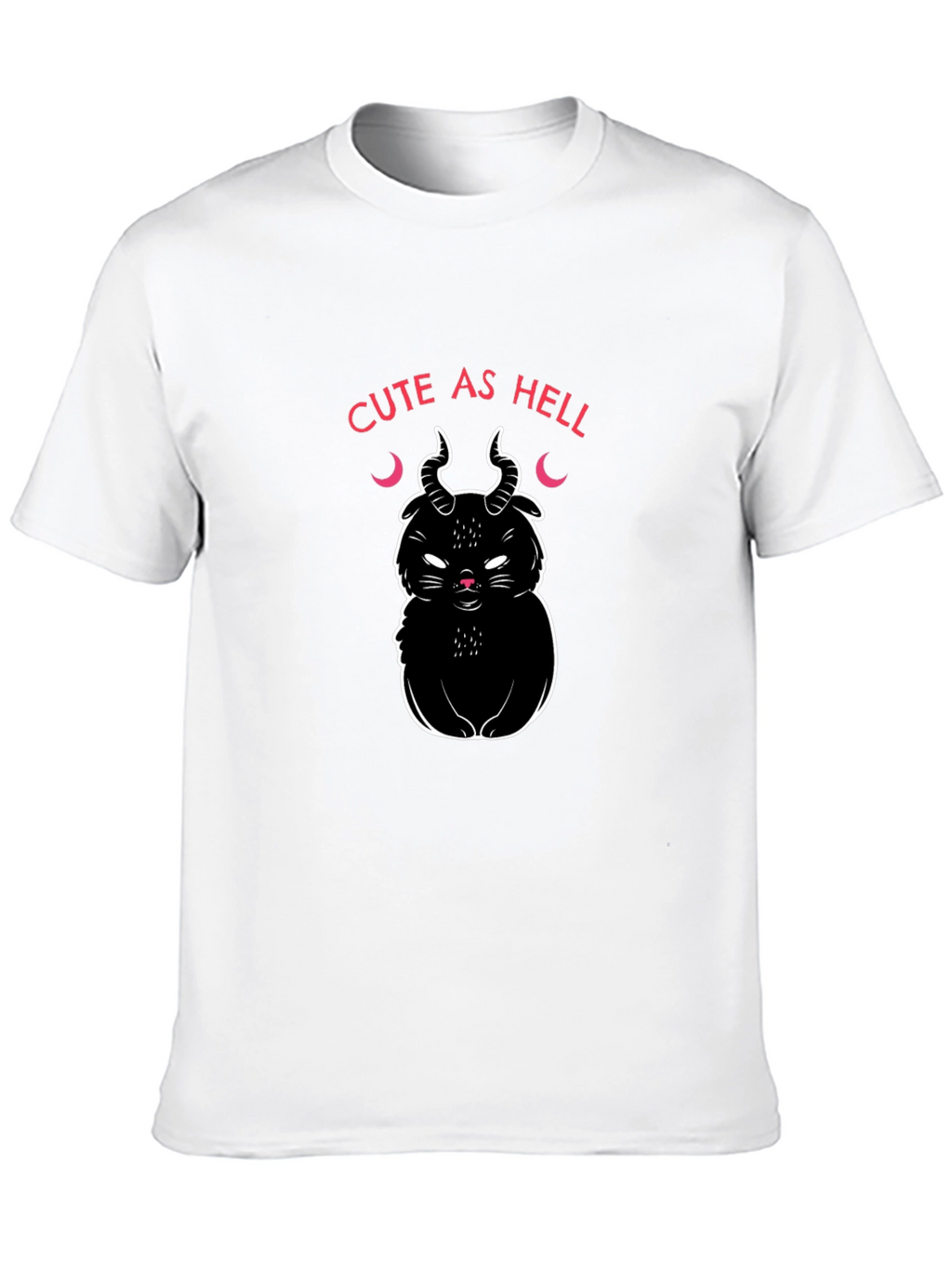 Cute As Hell Devil Cat Graphic T-Shirt