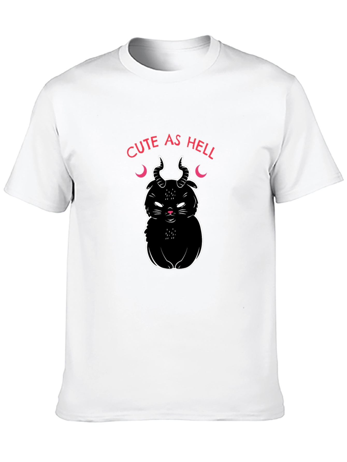 Cute As Hell Devil Cat Graphic T-Shirt