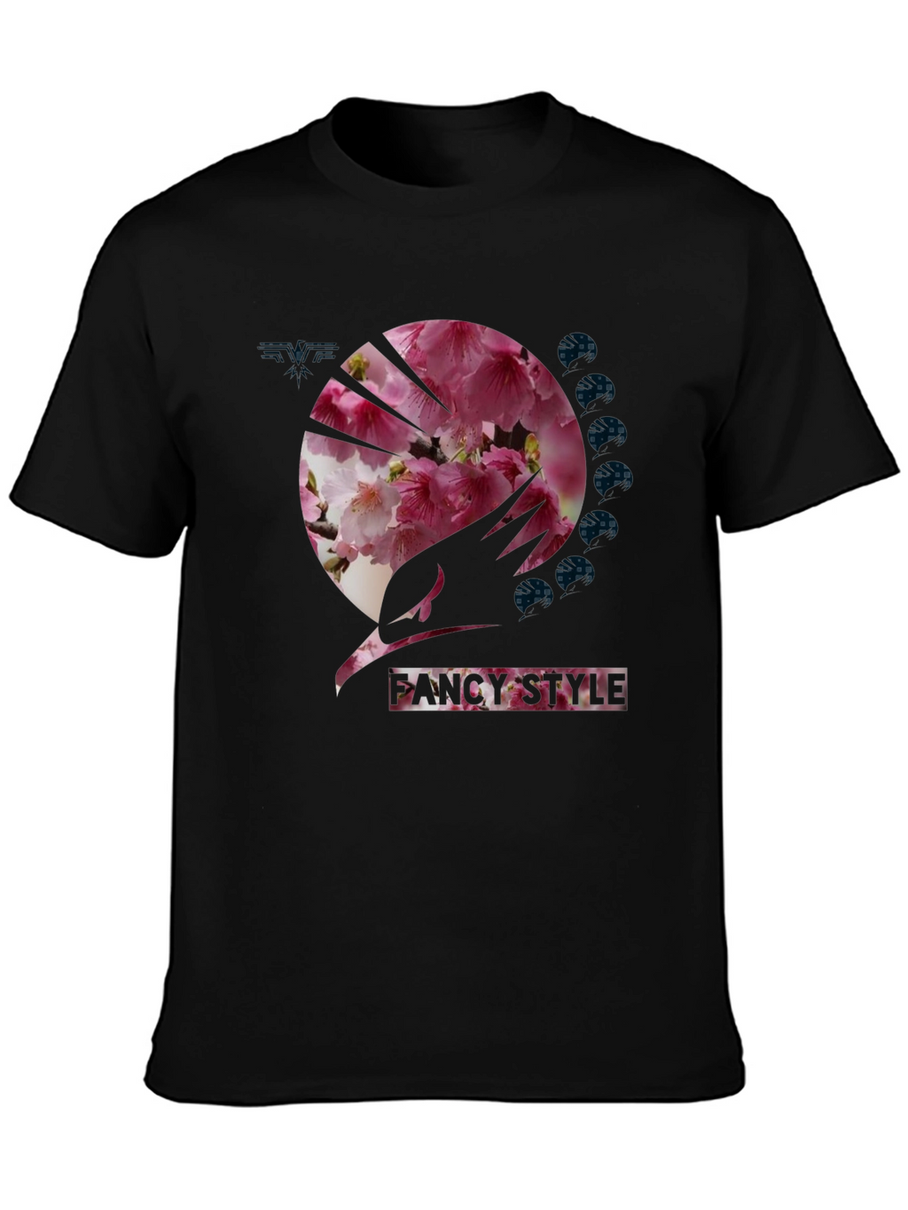 Fancy Style Floral Graphic Tee - Black