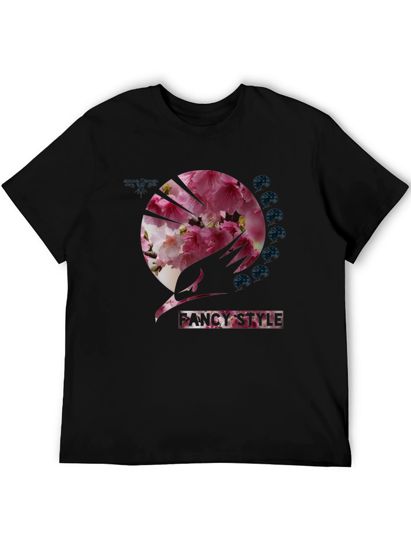 Fancy Style Floral Graphic Tee - Black
