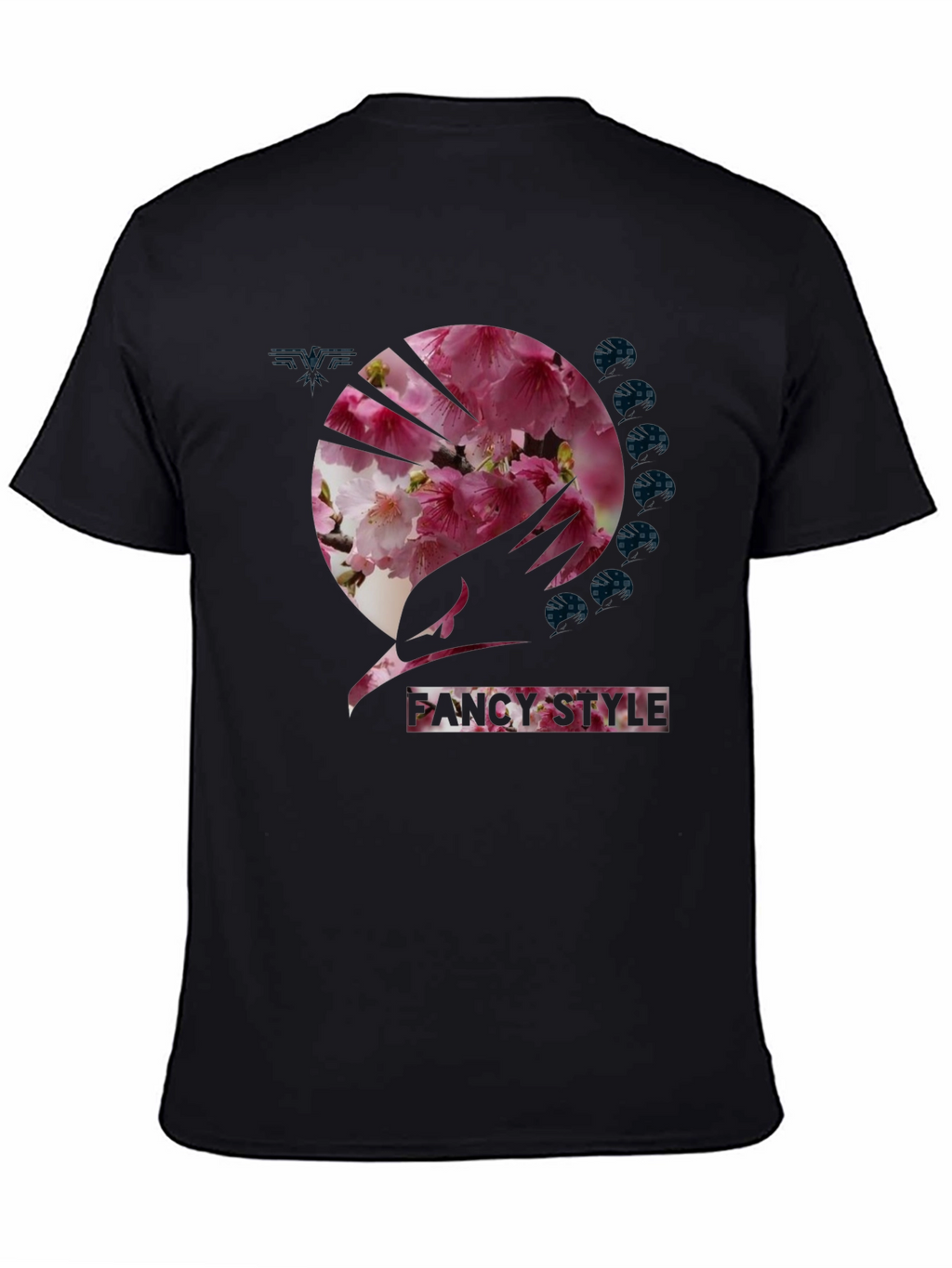 Fancy Style Floral Graphic Tee - Black