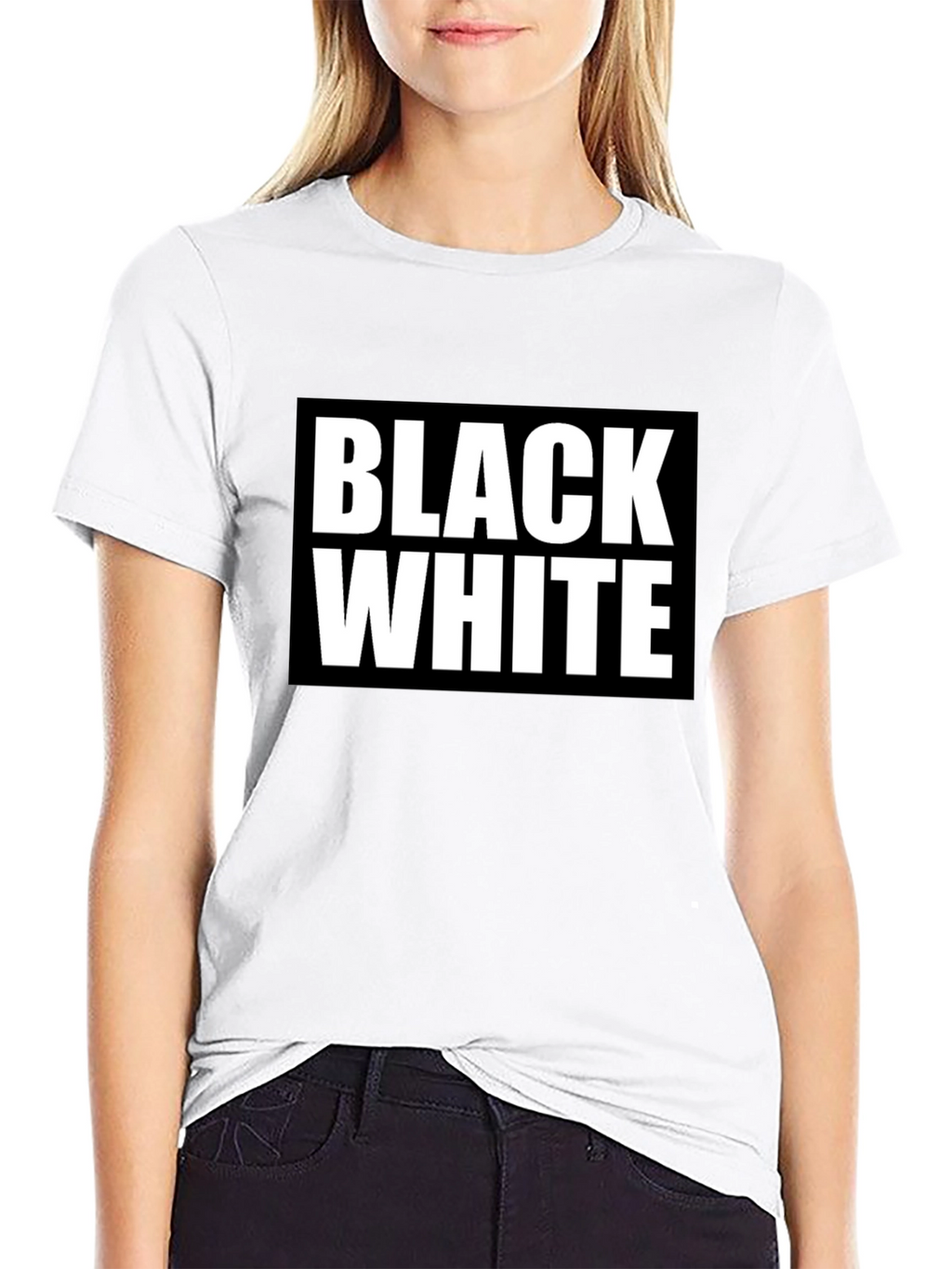 Black & White Graphic Tee - Bold Contrast Design
