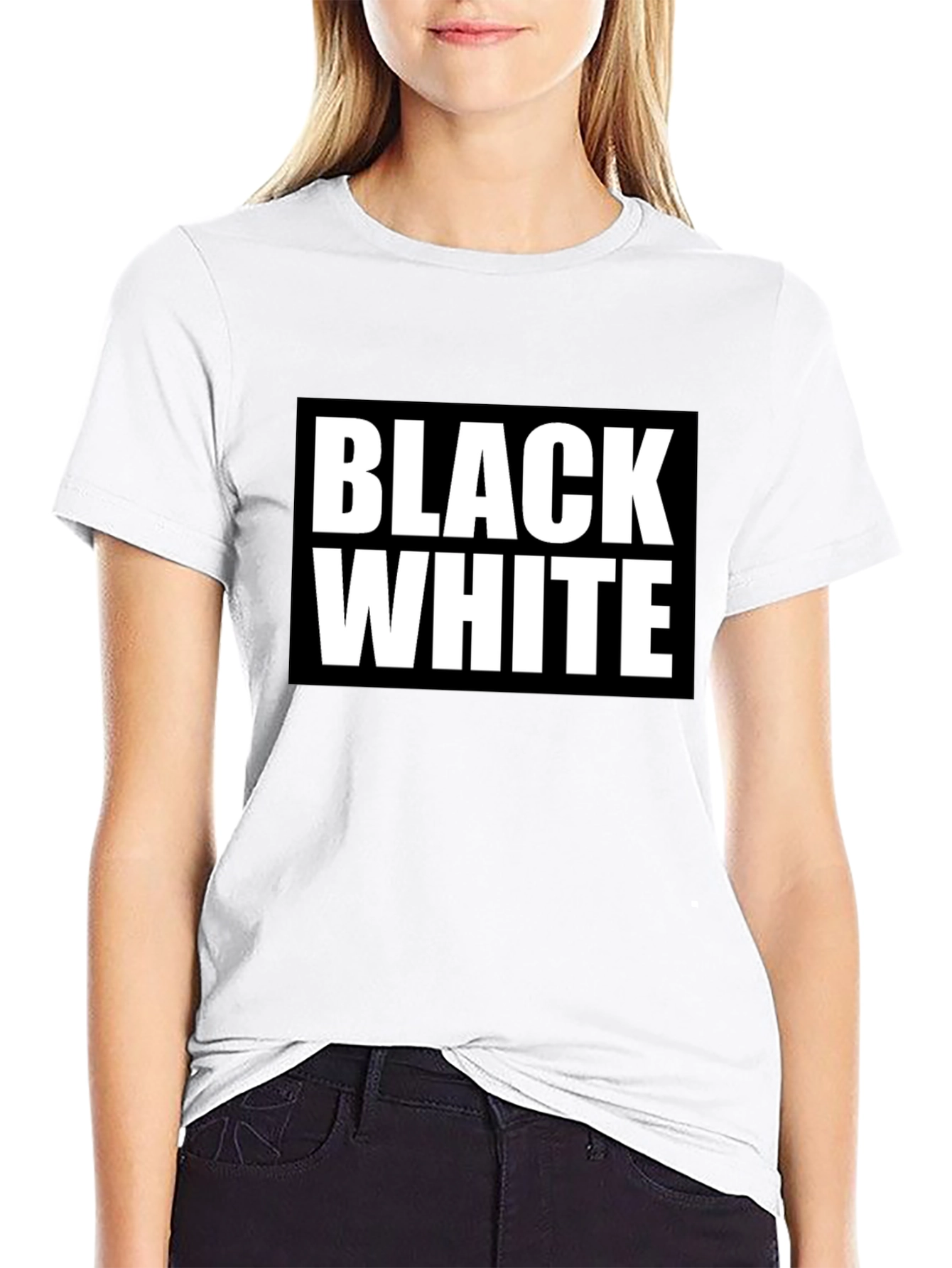 Black & White Graphic Tee - Bold Contrast Design