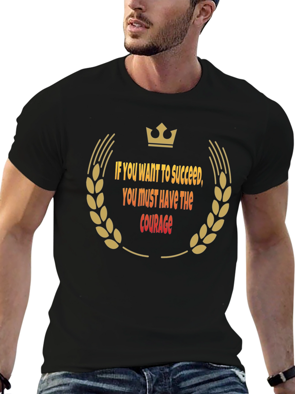 Success Courage Black T-Shirt