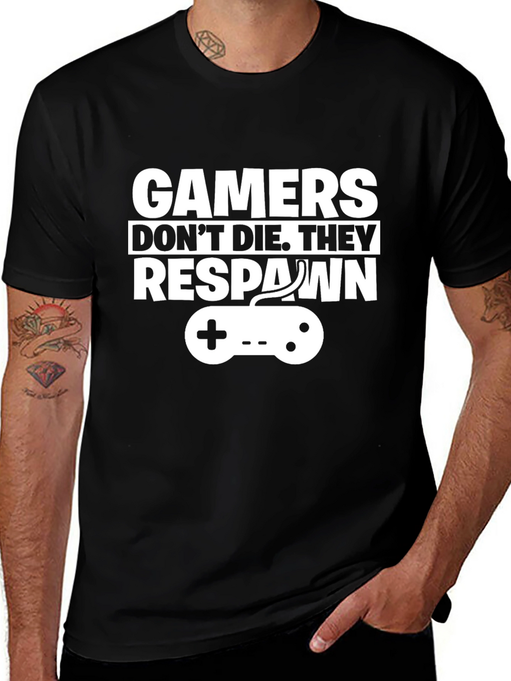 Gamers Dont Die They Respawn Graphic T-Shirt