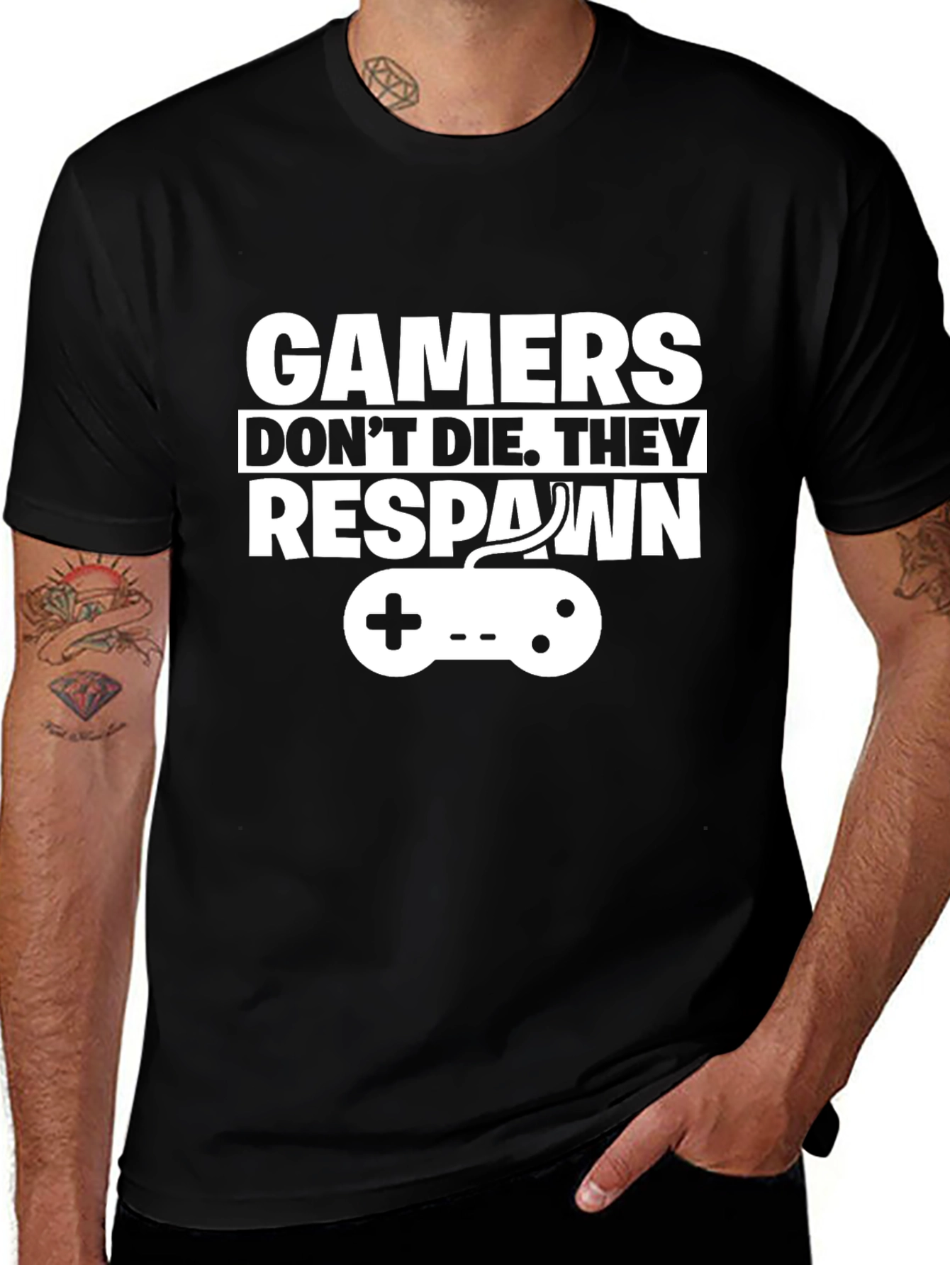 Gamers Dont Die They Respawn Graphic T-Shirt