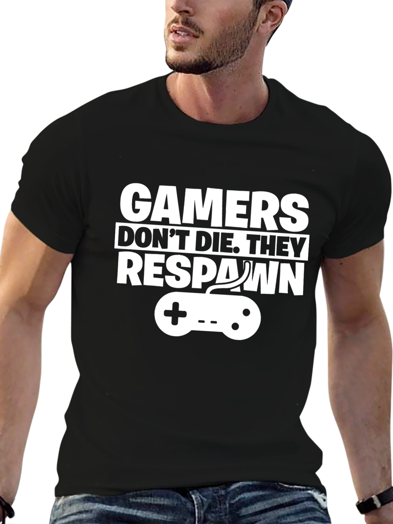 Gamers Dont Die They Respawn Graphic T-Shirt