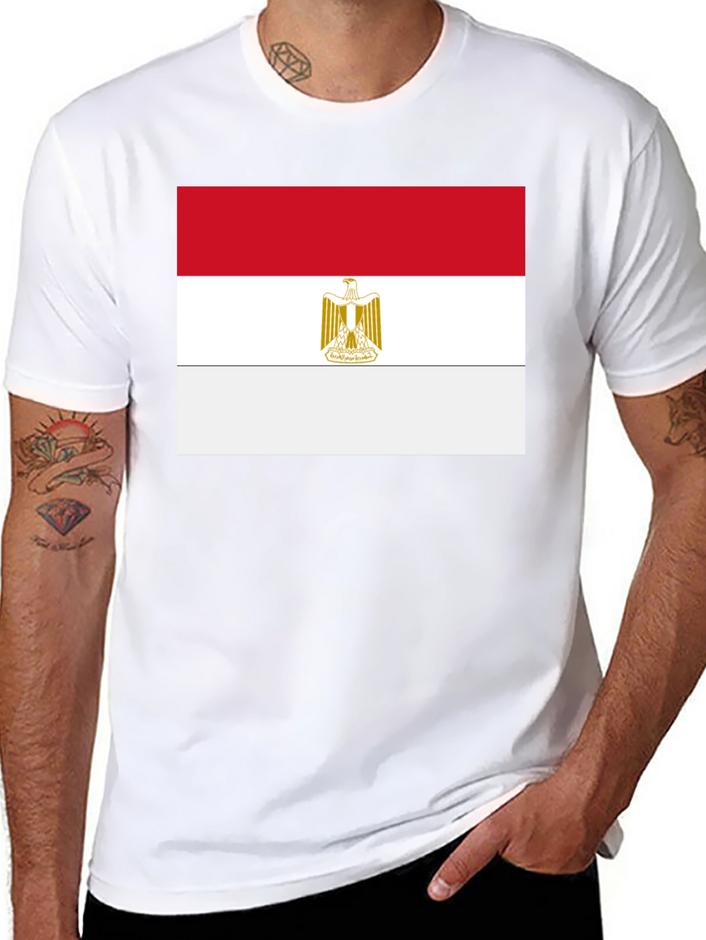 Egypt Flag T-Shirt - Black Cotton Tee
