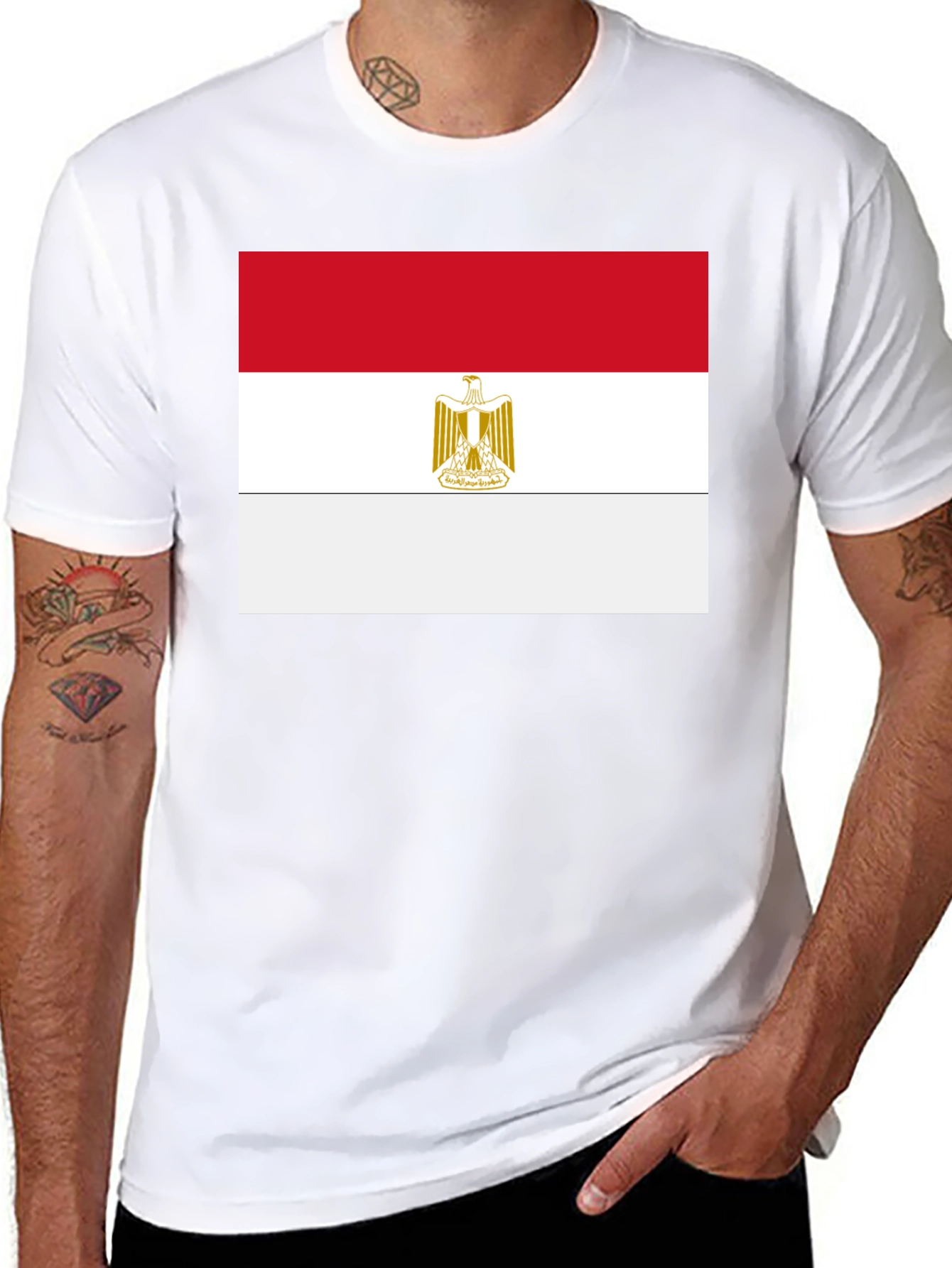 Egypt Flag T-Shirt - Black Cotton Tee