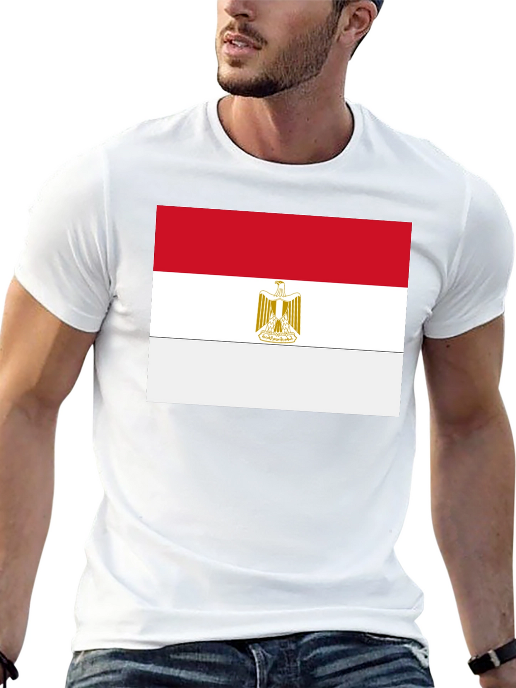 Egypt Flag T-Shirt - Black Cotton Tee