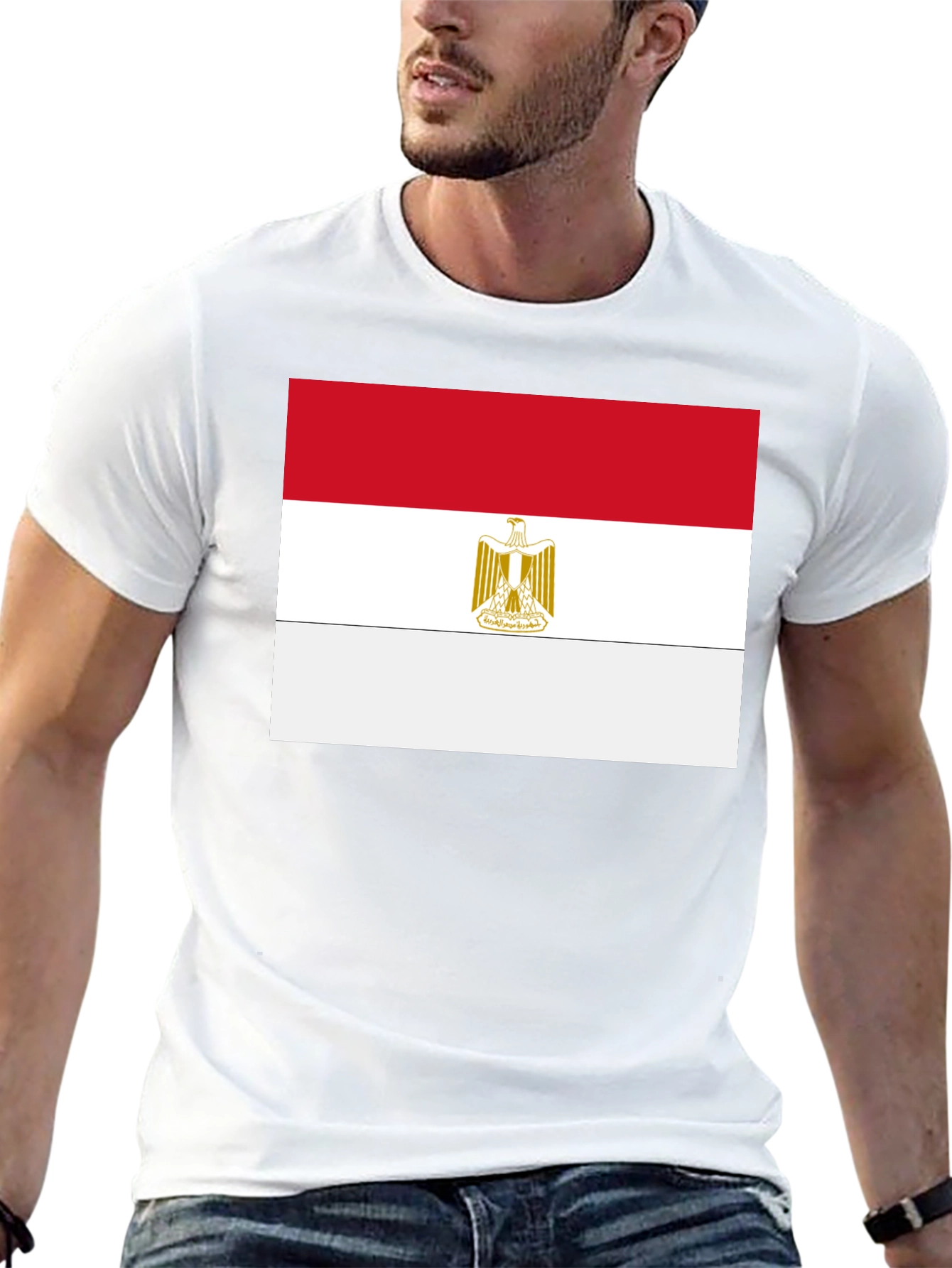 Egypt Flag T-Shirt - Black Cotton Tee