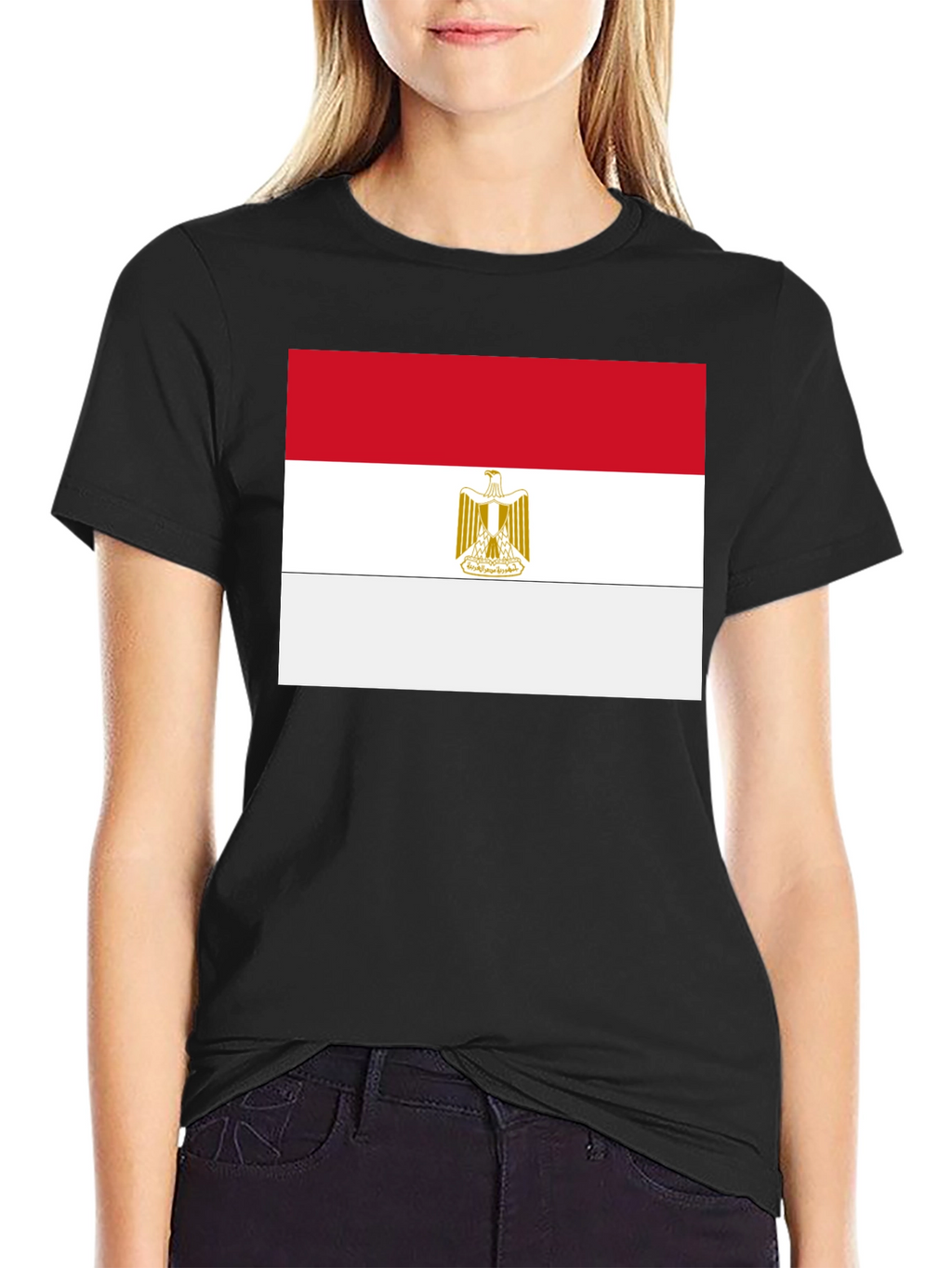Egypt Flag T-Shirt - Black Cotton Tee
