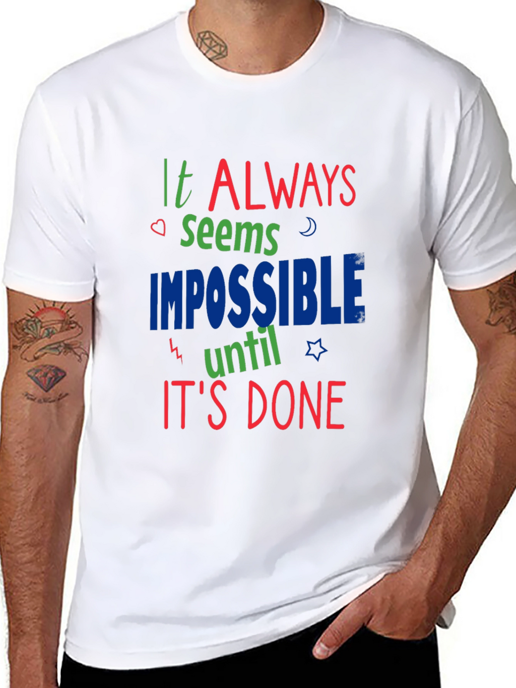 Inspirational Graphic Print Crewneck T-Shirt