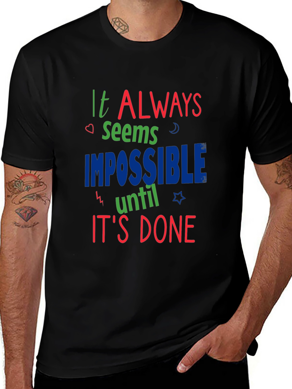 Inspirational Graphic Print Crewneck T-Shirt