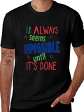 Inspirational Graphic Print Crewneck T-Shirt