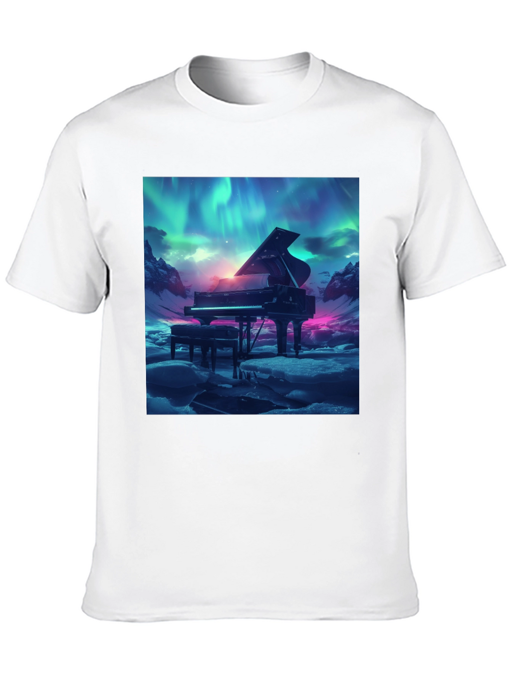 Grand Piano Aurora T-Shirt - Music Lover Tee